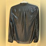 BCBG Max Azria Vintage Anderson Coated Black Button-Up Shirt XS Photo 4