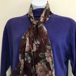 Accessory Street Sheer Scarf Vintage Big Flower Photo 1