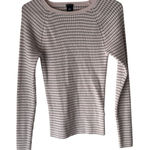 Gap ‎ Sweater Y2k Large Pink Gray Striped Stretch Crewneck Long Sleeve Pullover Photo 0