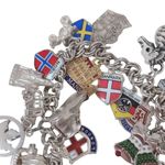 Sterling Silver W/ 26 Charms- chain link boho charm bracelet Photo 2