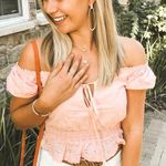 Blue Blush Pink Off The Shoulder Top Photo 0