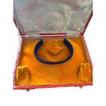 Red Jewelry Box Textured Geometric Surface Padded Interior Jewelry Set Storage Photo 3