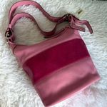 Coach NWT Rugby Stripe Pink Leather Duffle Crossbody Shoulder Bag F13357 Photo 0