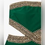 Milumia Women's Stitch Detail Strapless One Piece Swimsuit Cut Out Green Gold L Size L Photo 5