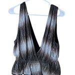 Anthropologie NWT Let Me Be Size Medium Metallic Peplum Top V-Neck Blouse Photo 3