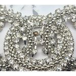 None Silver Tone Crystal Statement Necklace Large Links Runway 20" Prom Clubwear Photo 7