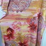 One World  Top Women XL Gemini Pink Orange Astrology Floral Bling High Low Spring Photo 2
