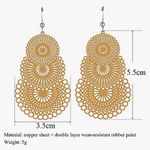 Teal Copper Lace Earrings Green Photo 2