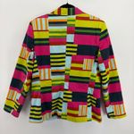 Vtg 80's Collection Harve Benard Women's Size 16 Patchwork Striped Blazer Jacket Green Photo 5