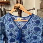 Handmade Block Print Blue Floral Maxi Dress Size M Photo 2