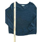 Madewell Linen Cotton Blend Long Sleeve Shirt Size Large Black Textured Photo 6