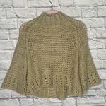 Free People Open Knit Cream and Yellow 3 Button Flared Sleeve Cardigan Photo 3