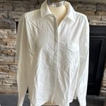 Elegant Women's White Button Down Shirt Size L Photo 1