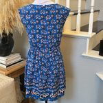 J.Crew  Blue 100% Silk Vintage Scarf Floral Mini Dress Size 4P Photo 7