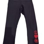 Lululemon Soulcycle Skull Heart Wunder Under Crop Leggings Sz 4 Black Photo 0