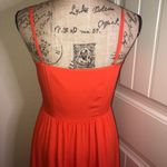 Gianni Bini Adjustable Straps Orange Solid & Sheer Polka Dots Maxi Dress Size 4 Photo 6