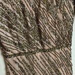 Mac Duggal  Long Sleeve Column Gown hand beaded dress in mocha size 6 style 5240 Photo 4