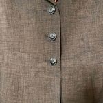 Le Suit Womens Deep Brown Blazer Single Breasted Floral Scarf Size 14 Photo 1