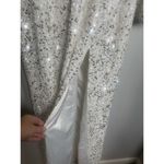 RETROFETE Camille Sequin Dress Size XL White NEW Wedding Bride Formal Maxi Slit Photo 8