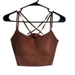 Offline by Aerie Real Me Strappy Sports Bra Crop Top Brown Size S Photo 2