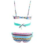 Women's Lake Blue Geometric Crossover Top/Cheeky Bottom 2 Piece Bikini Set sz L Size L Photo 4