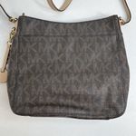 Michael Kors Crossbody Jet Set Large Brown Monogram Travel Logo Messenger Bag Photo 5