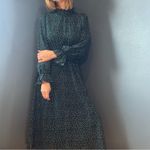 SheIn Green & White Long Sleeve High Neck Polka Dot Dress Size Large Photo 1