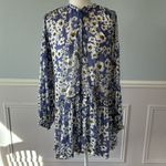 Free People  Love Letter Tunic in Blue Floral Cottagecore Flowy Boho Sz M Photo 4