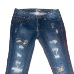 Max Rave Distressed Camouflage Patched Jeans Photo 1