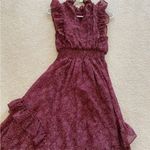 Avec Les Filles  Red/Maroon Ruffle Dot Maxi Dress Sz 10 Photo 2