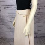 LA BOUTIQUE Wool Wrap cream Skirt with Horn button closing size 6 Photo 4