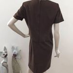 Vintage 80s Brown Aztec Embroidered Dress S/M Photo 3