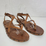 MNG Women's Sandals 36 Brown Leather Barefoot Ankle‎ Strap Slip Photo 0