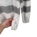 Eileen Fisher Organic Cotton Linen Grey White Striped Sweater Womens XL Photo 4