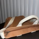 Lily green tan tote bag with zipper and a side pocket for a bottle or cup Photo 6