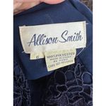 Dress sheer navy lace collar pleated skirt vintage 1980s Blue Size 6 Photo 11