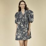 Hunter Bell jerkins printed floral tunic dress mini L boho cotton beautiful Photo 2