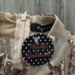 BANJUL  Tan and Brown Bodycon Dress with Mock Neck Photo 1