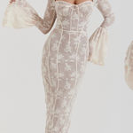 House Of CB  S A-C  'Delilah' Vintage Cream Lace Maxi Dress NWOT Photo 0