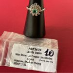 Bomb Party ⭐️ RBP3670 “Lovely Oasis” LC Lime Ombre Crystal -Rhodium Sz10 Ring NWT Photo 3