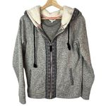 American Eagle AEO Gray Full Zip Aztec Trim Sherpa Lined Zip Jacket M Photo 0