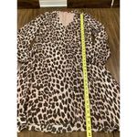 Elaine Turner  Leopard Long Sleeve tunic Swing knee length silk Dress V Neck S Photo 9
