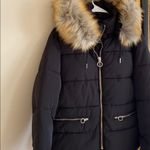 Topshop 👜 Faux Fur Hooded Puffer Jacket Size: 10 Photo 2