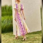 SheIn Tie Dye Plung Neck Puff Sleeve Maxi Dress Photo 5