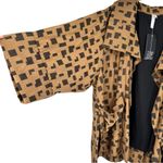 MarlaWynne Brown Black Geometric Print Open Jacket size 2X NWT Bracelet Sleeves Photo 6