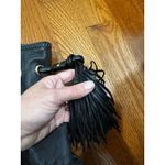 Kate Landry Black Leather Tote Bag Gold Tone Hardware Tassels Photo 1