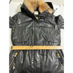 SAM New York Black Coated Cotton Puffer Parka Fur Trim Hood Jacket XS Cozy Luxe Photo 8