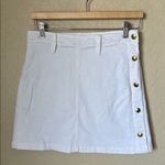 frame denim FRAME white side button mini stretch skirt Photo 1