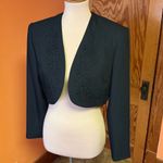 Vintage 80s Liz Claiborne embroidered cropped jacket Black Size 6 Photo 8