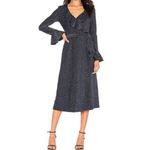 Free People  One More Time Lurex Wrap Dress in Navy Photo 1